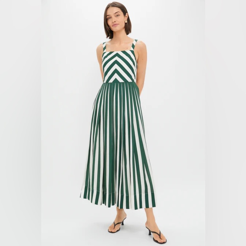 TUCKERNUCK Green Stripe Laina Dress Size Medium
